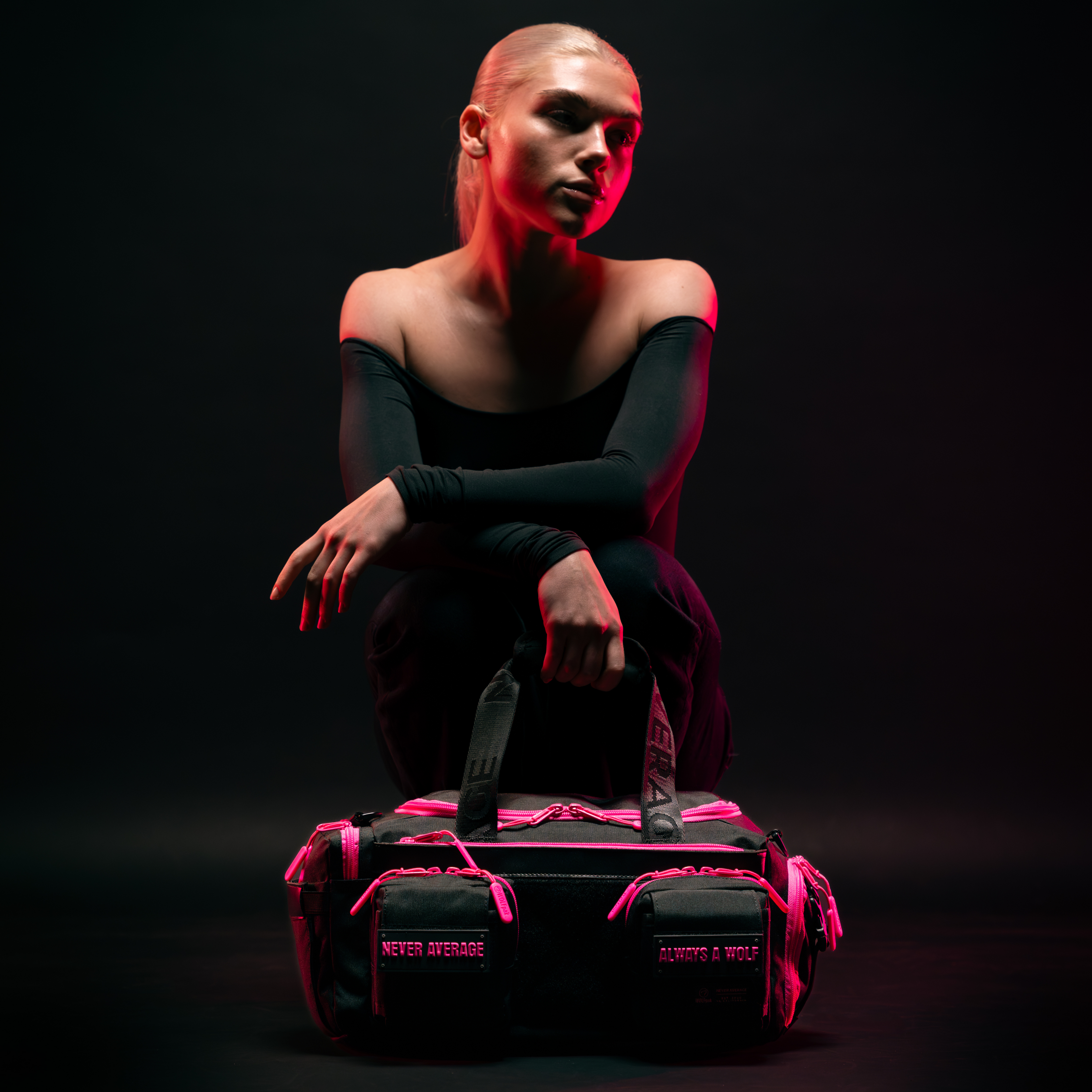 20L Mini Duffle Bag Black Neon Pink